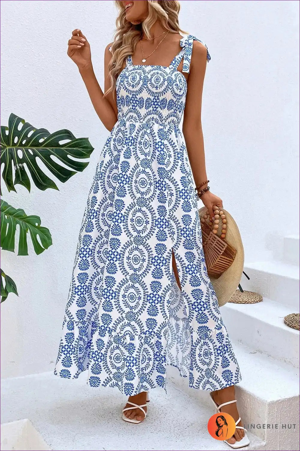 Dress with Paisley Print - Bohemian Garden Party for A-line, Boho, Casual, Cutout,