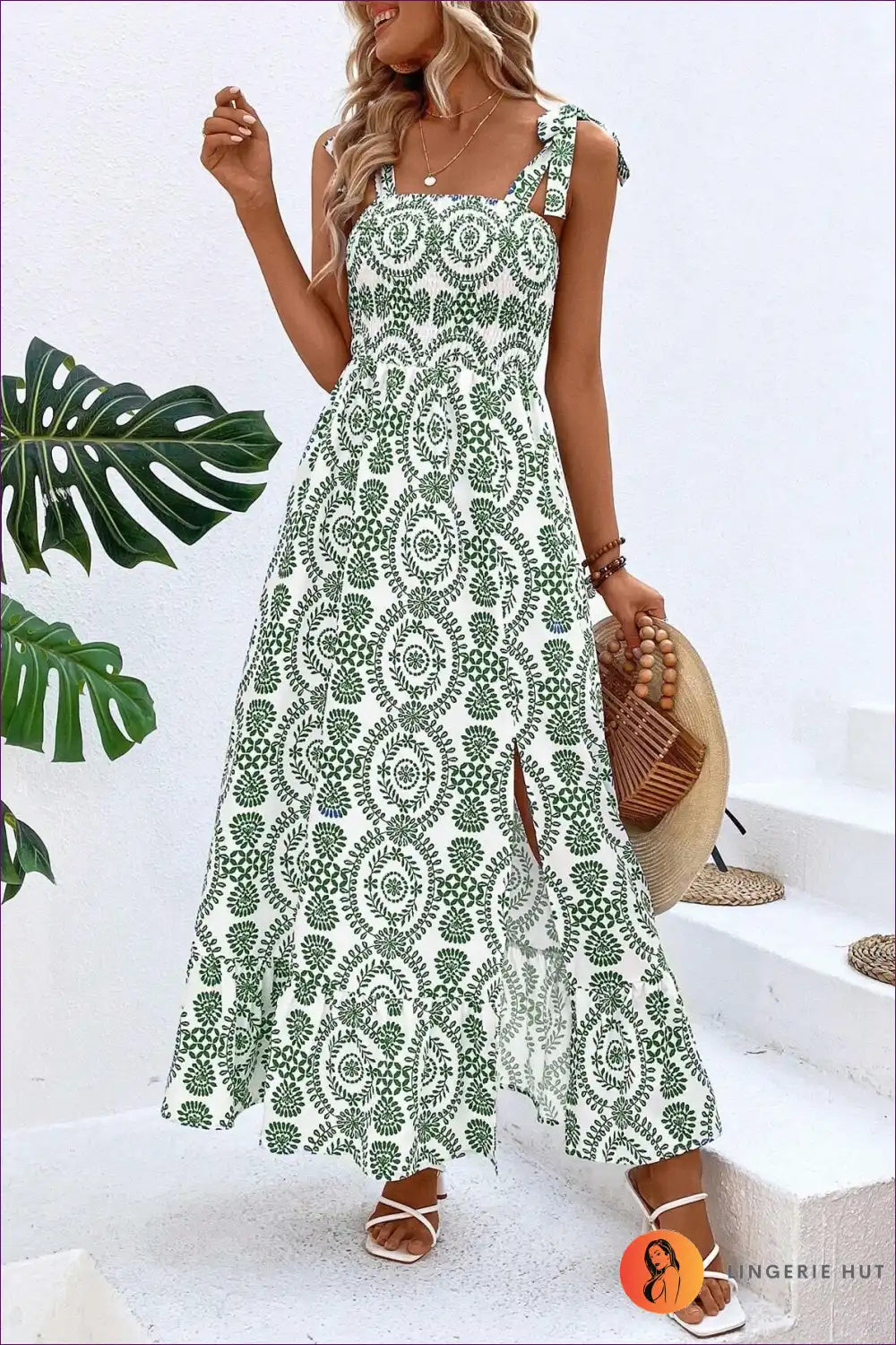 Dress with Paisley Print - Bohemian Garden Party for A-line, Boho, Casual, Cutout,