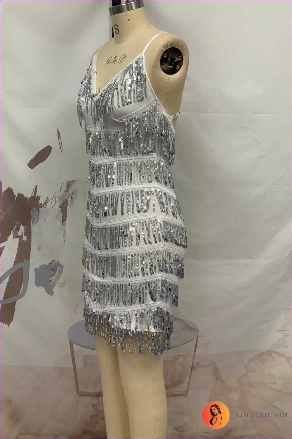 Dress with Tiered Fringe - Festival Glamour for Boho, Clubwear, Cutout, Dress,