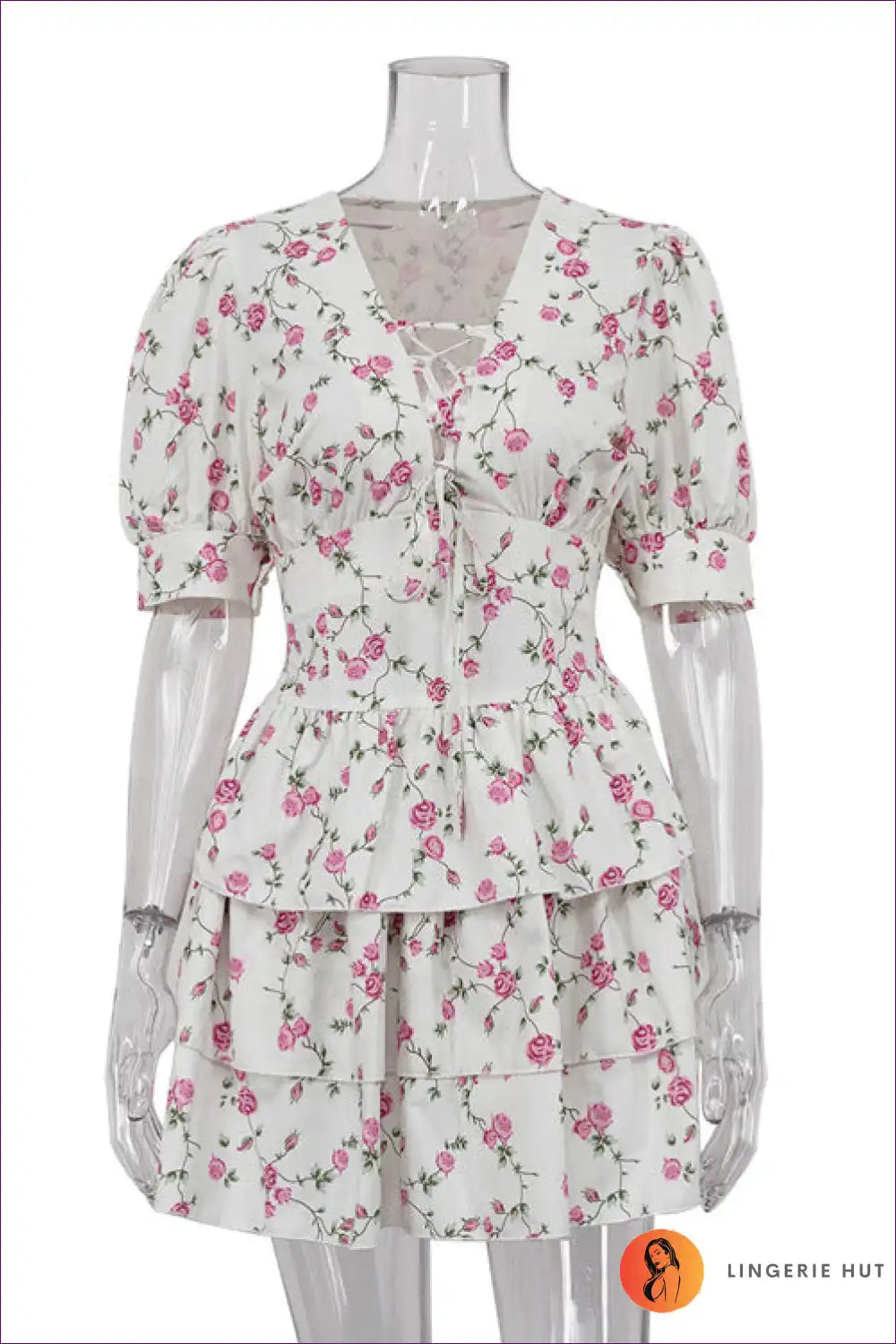 Dress with Tiered Ruffle Hem - Garden Party Romance for A-line, Boho, Casual, Dress, Everyday