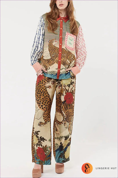 Eclectic Safari Dream Co-ord Set - Bold Prints for the Fearless Fashionista co Ord, Everyday, Glamour, Night