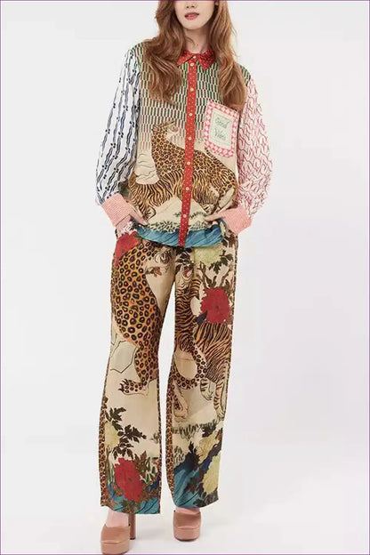 Eclectic Safari Dream Co-ord Set - Bold Prints for the Fearless Fashionista co Ord, Everyday, Glamour, Night