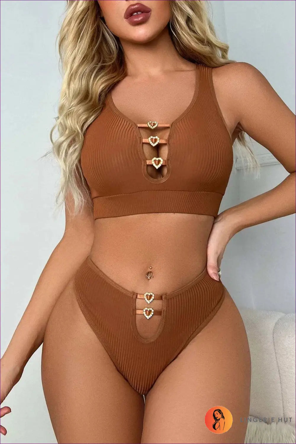 Elastic Sports Bra Lingerie Set - Effortless Everyday Confidence - s / Coffee - Hut - Activewear • All Season • Casual