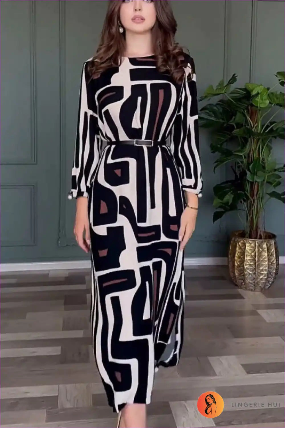 Abstract Elegance Maxi Dress - Graceful Style For x