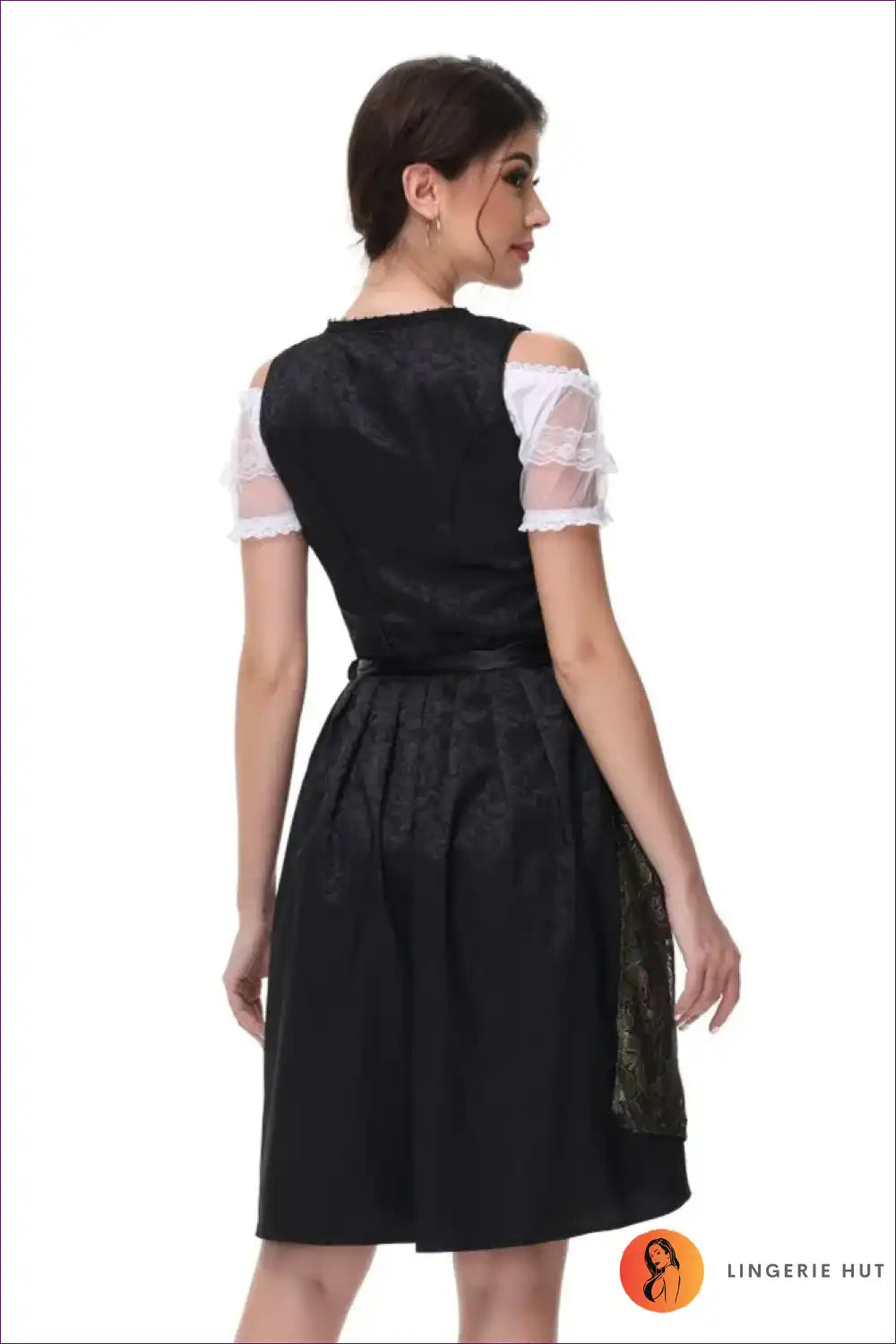 Elegant Black & Gold Dirndl Dress - Bavarian Luxe ?? for Costume, Oktoberfest