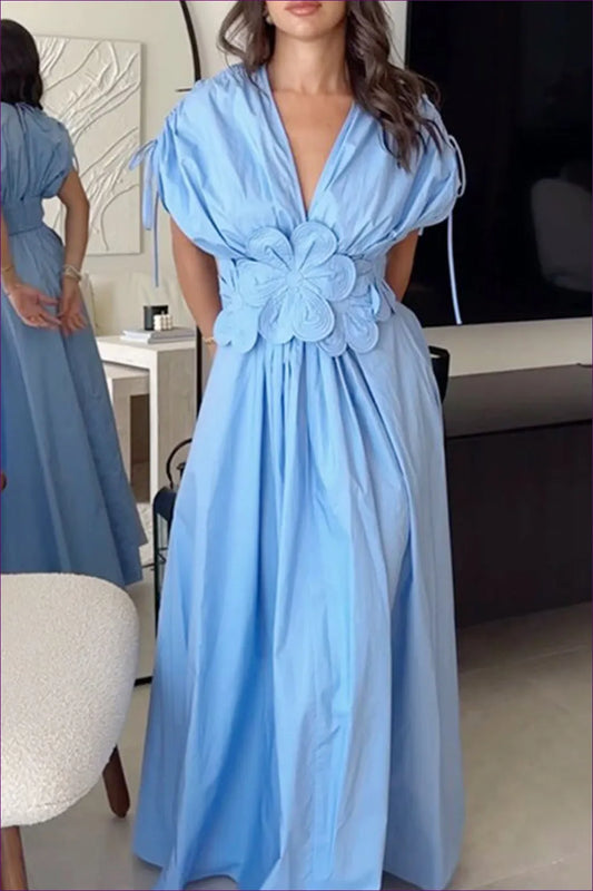 Elegant Blue Maxi Dress – Sophisticated Style