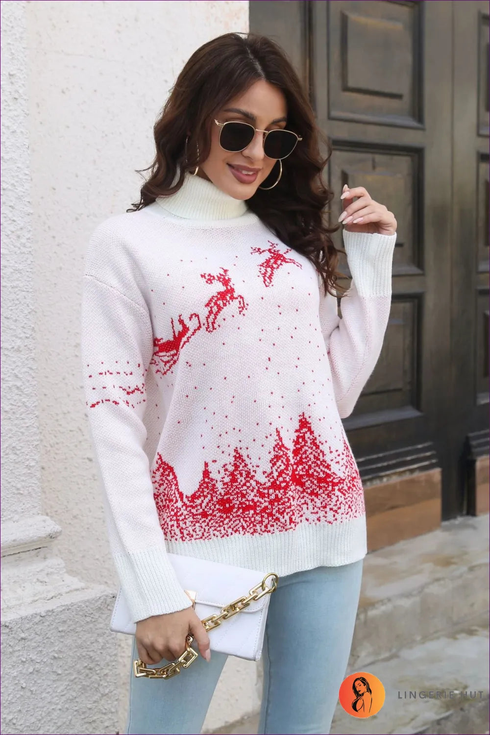 Elevate Your Holiday Style With Lingerie Hut’s Elegant Christmas Turtleneck Sweater. Limited Edition—order