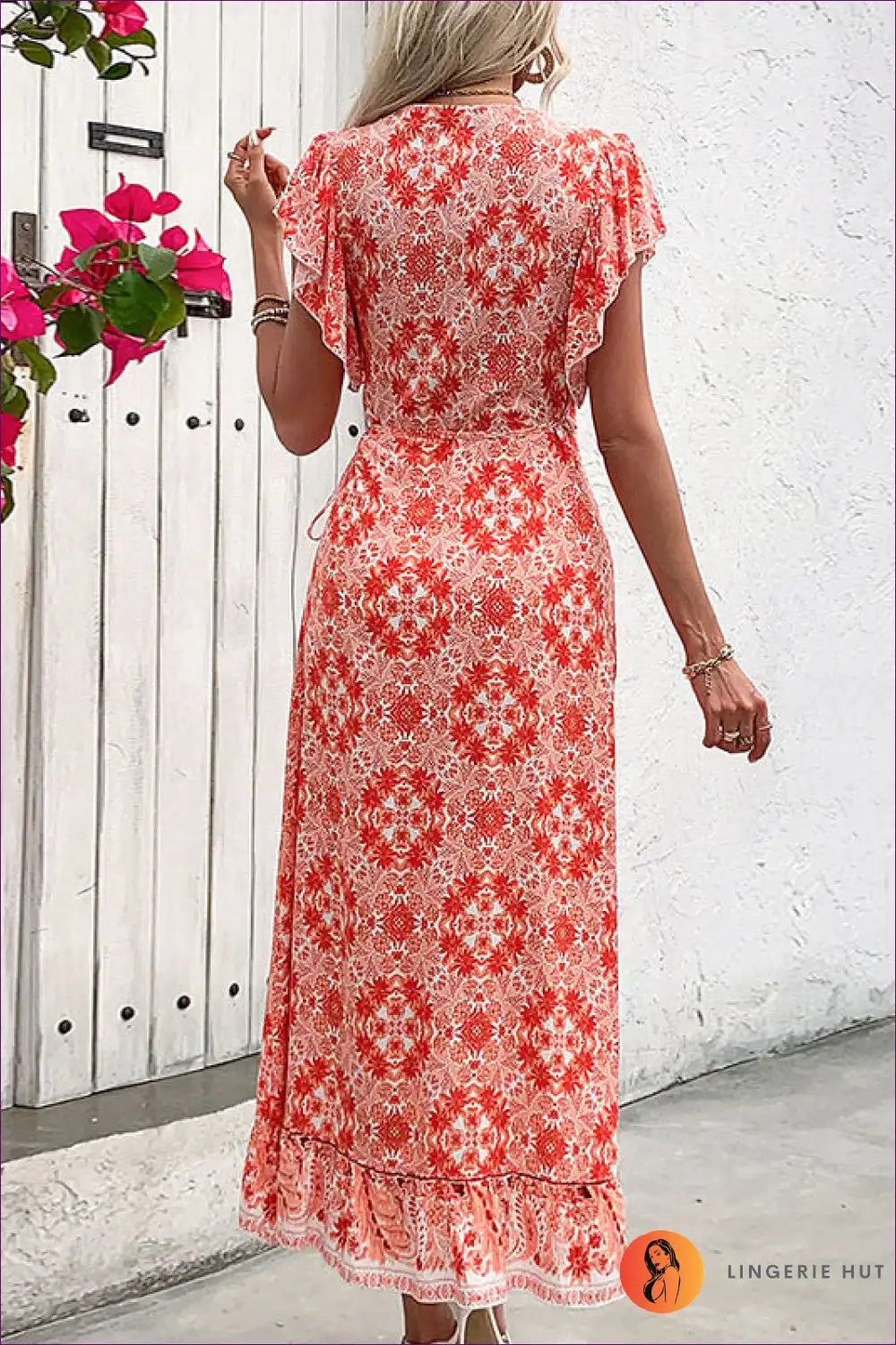 Elegant Floral Split Maxi Dress - Boho & Vacation For x