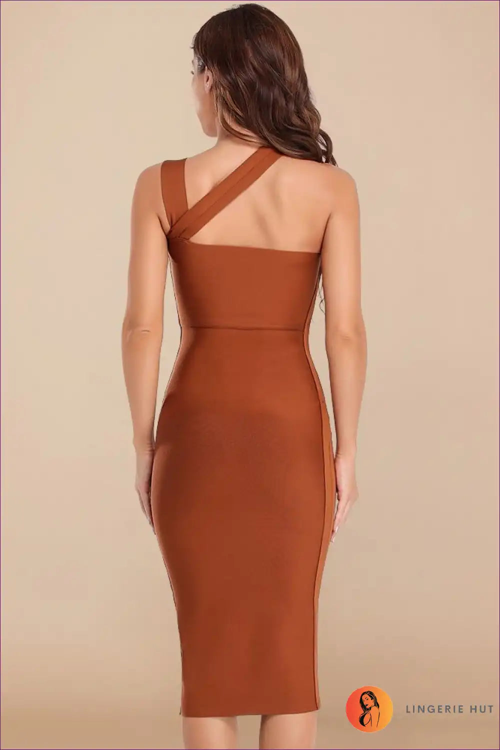 Elevate Your Look With Our Unique Hl Bandage Halter Midi Dress. Perfect For Unforgettable Nights. Secure Yours