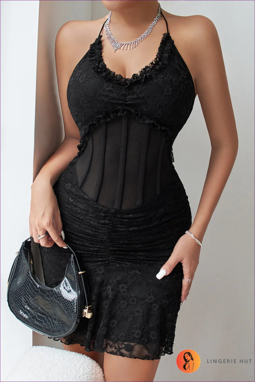 Elegant Lace Corset Dress – Night Out Glamour