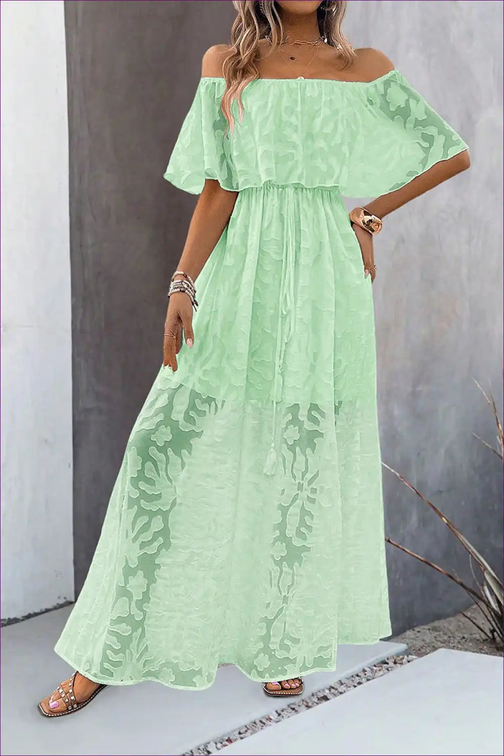 Elegant Off-shoulder Maxi Dress - Embrace Elegance For x