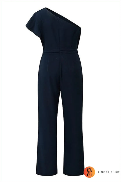 Reinvent Your Style With Our Elegant One-shoulder Asymmetric Jumpsuit. Versatile And Captivating, It’s