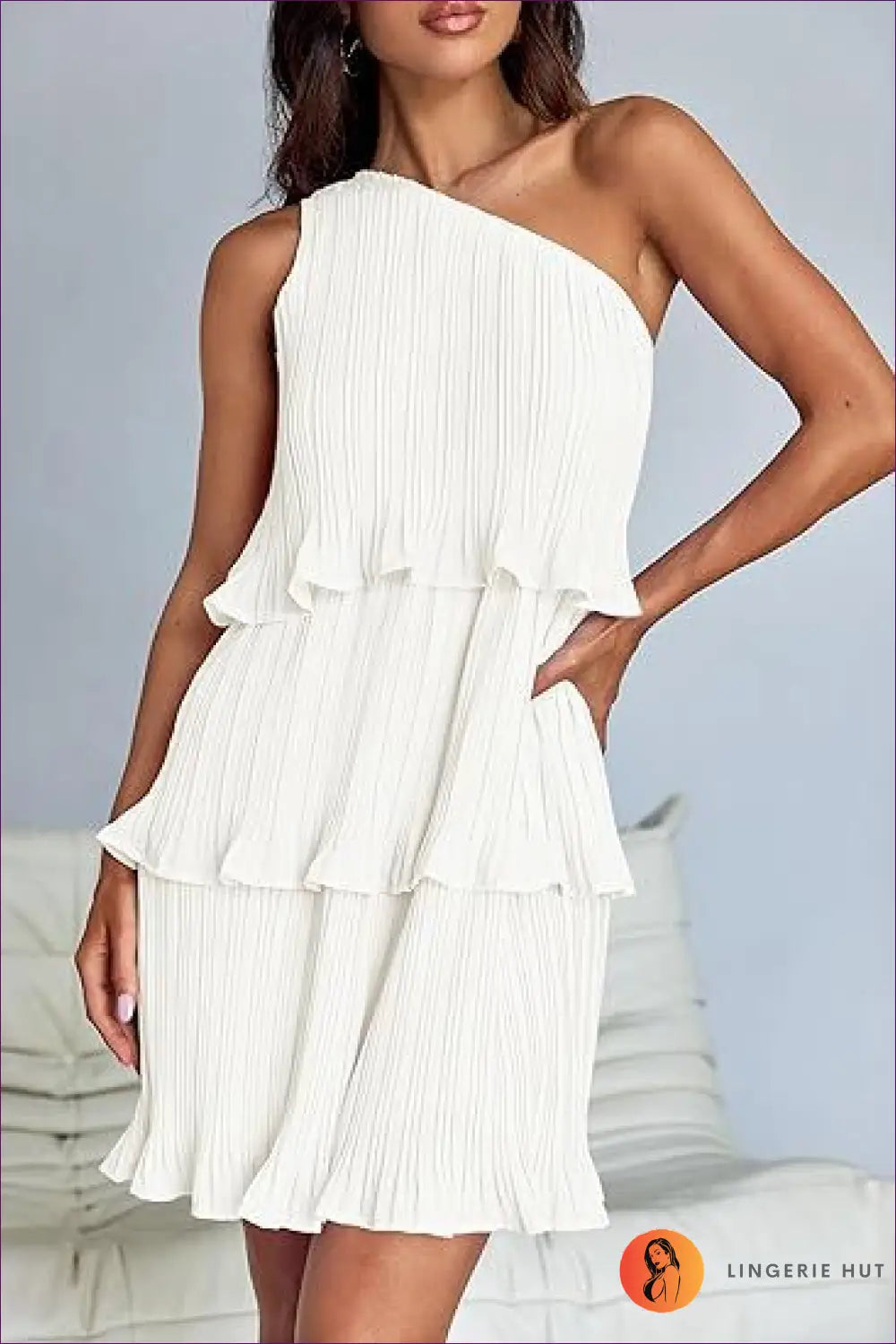 Elegant One-shoulder Ruffle Dress - Summer Elegance For x