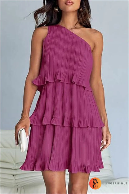 Elegant One-shoulder Ruffle Dress - Summer Elegance For x