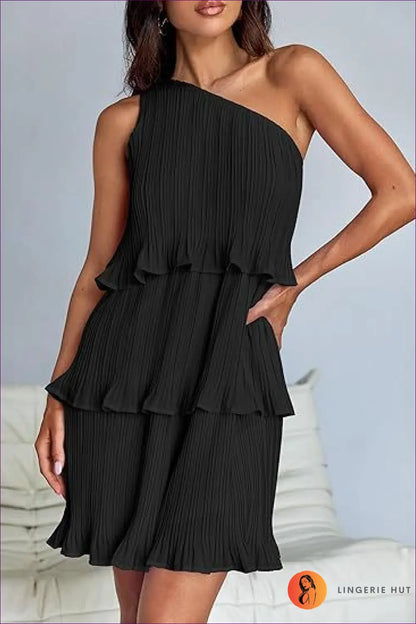 Elegant One-shoulder Ruffle Dress - Summer Elegance For x