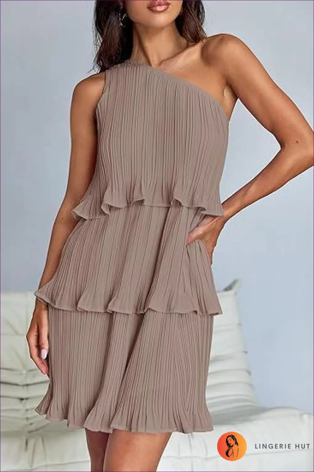 Elegant One-shoulder Ruffle Dress - Summer Elegance For x