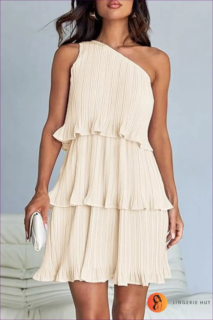 Elegant One-shoulder Ruffle Dress - Summer Elegance For x