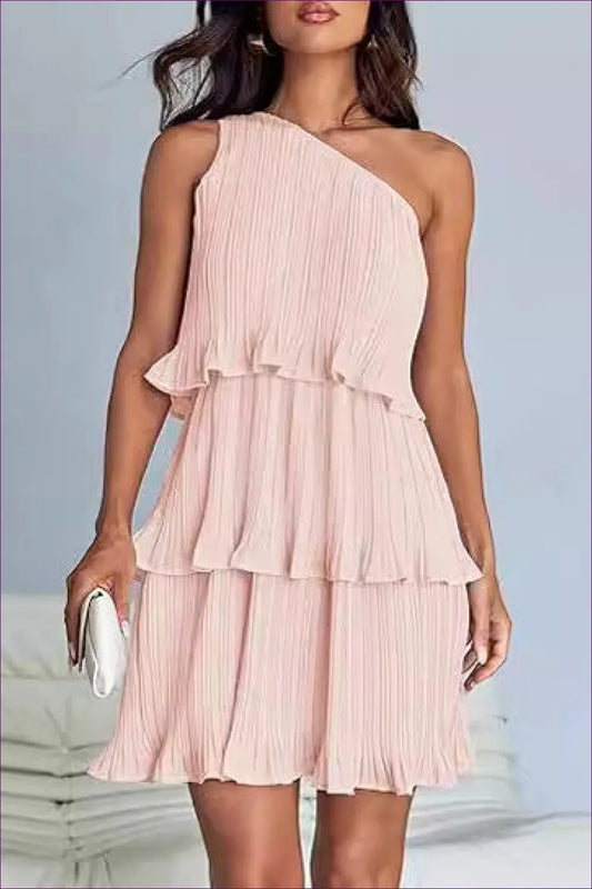 Elegant One-shoulder Ruffle Dress - Summer Elegance For x