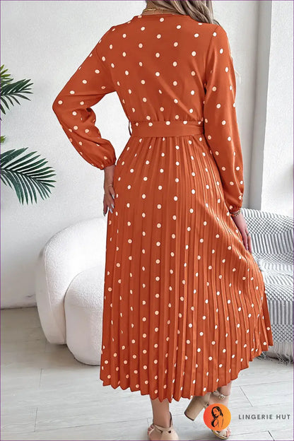 Elegant Polka Dot Maxi Dress - Ultimate Spring/fall Essential For Dress, Everyday, Maxi, Modest