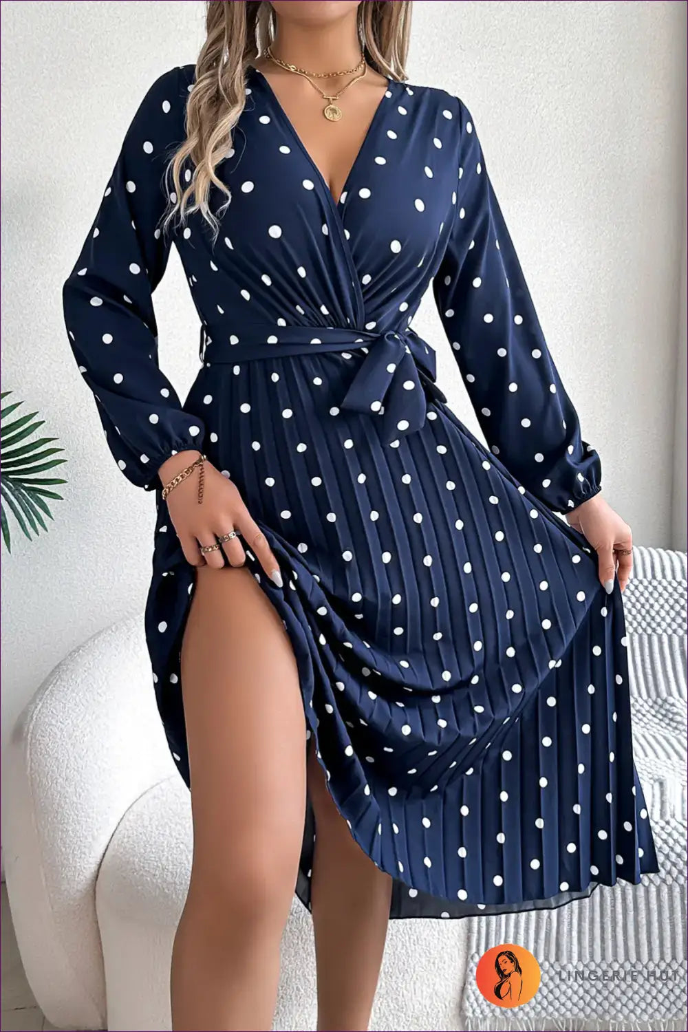 Elegant Polka Dot Maxi Dress - Ultimate Spring/fall Essential For Dress, Everyday, Maxi, Modest