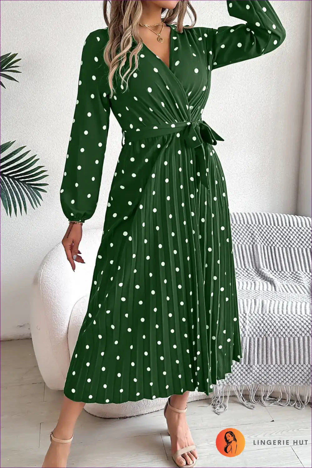 Elegant Polka Dot Maxi Dress - Ultimate Spring/fall Essential For Dress, Everyday, Maxi, Modest