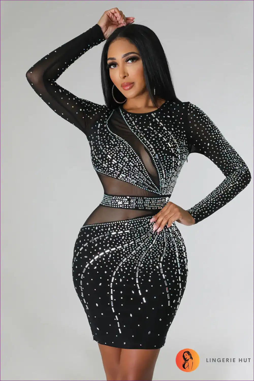 Elevate Your Charm With Our Elegant Rhinestone Sheath A-line Dress. This Dress Exudes Sophistication