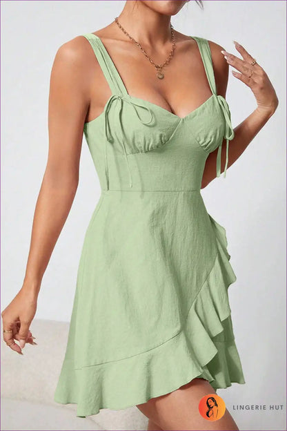 Elevate Your Summer Style With Our Ruffled V-neck Cami Dress. Limited Stock Available! Styling Tip Embrace