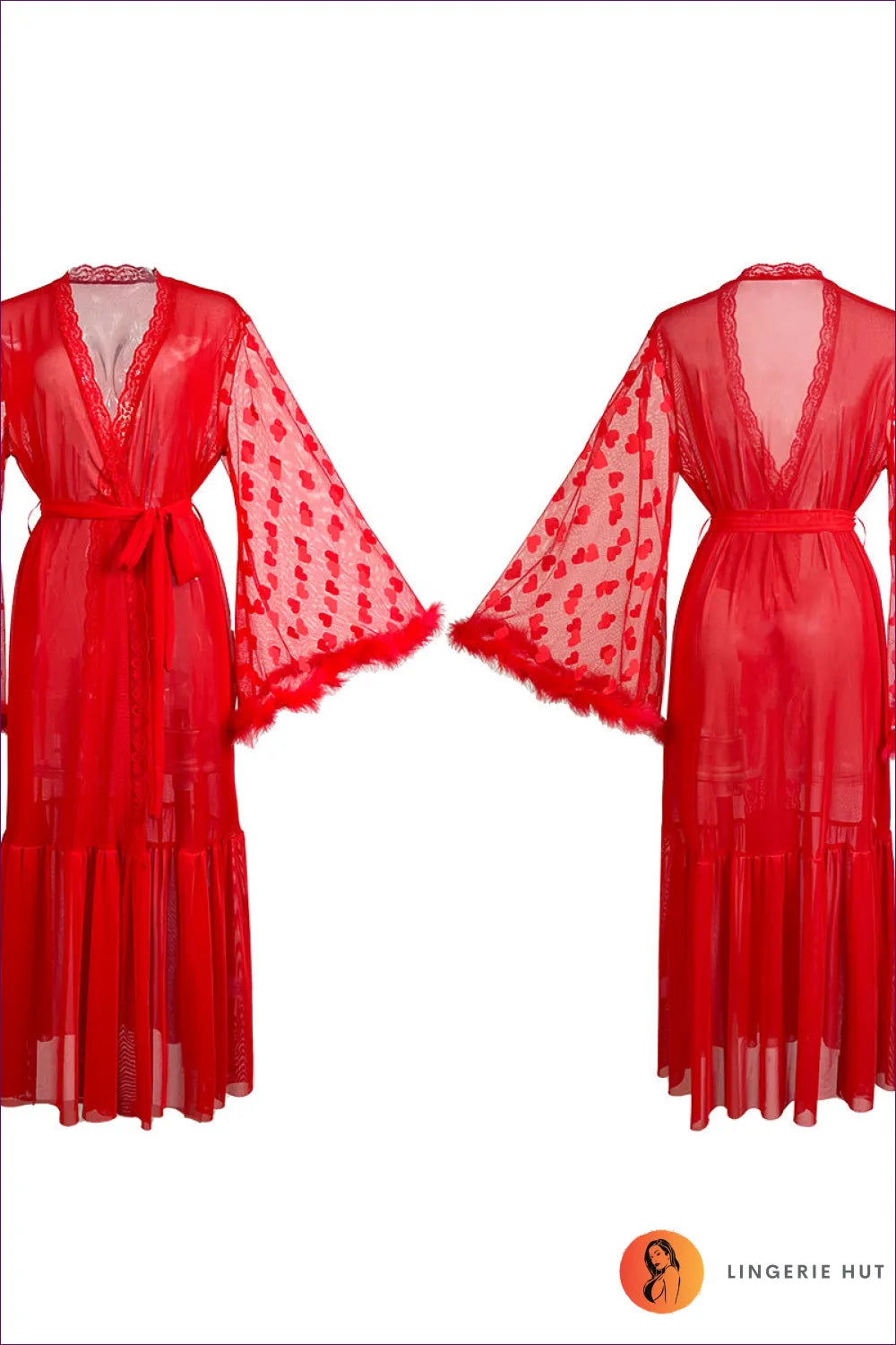 Elegant Sheer Lace Robe - Romantic Charm