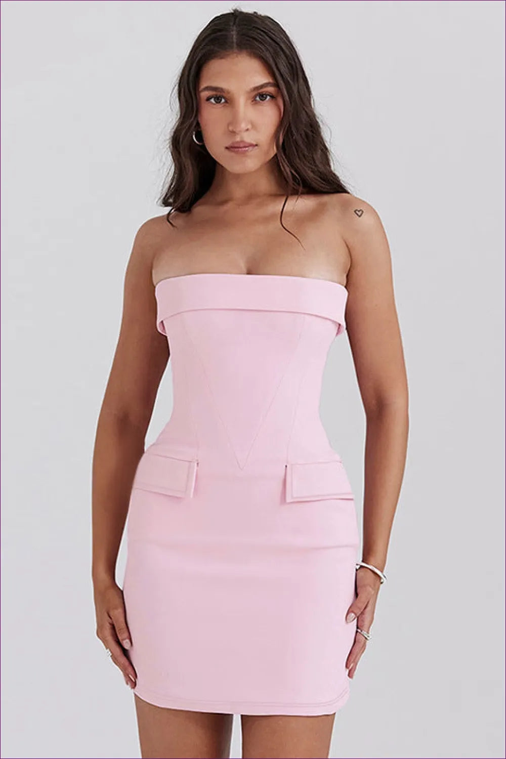 Elegant Strapless Pink Mini Dress - Timeless Glamour For n