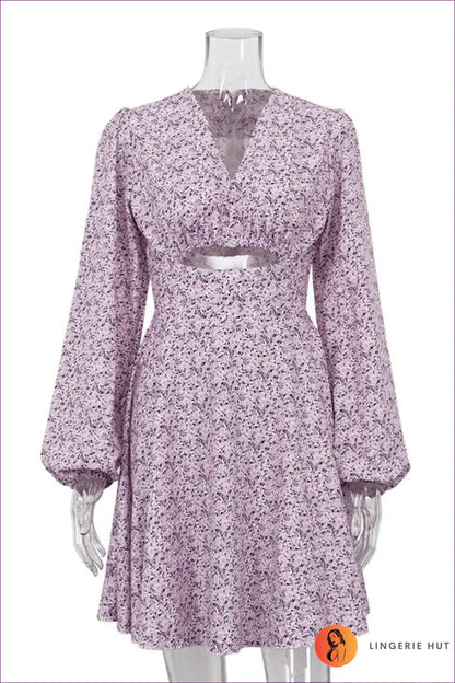 Embrace Summer Elegance With Our Elegant Summer V-neck Dress. Long Sleeves, French Flair, And Slimming Design