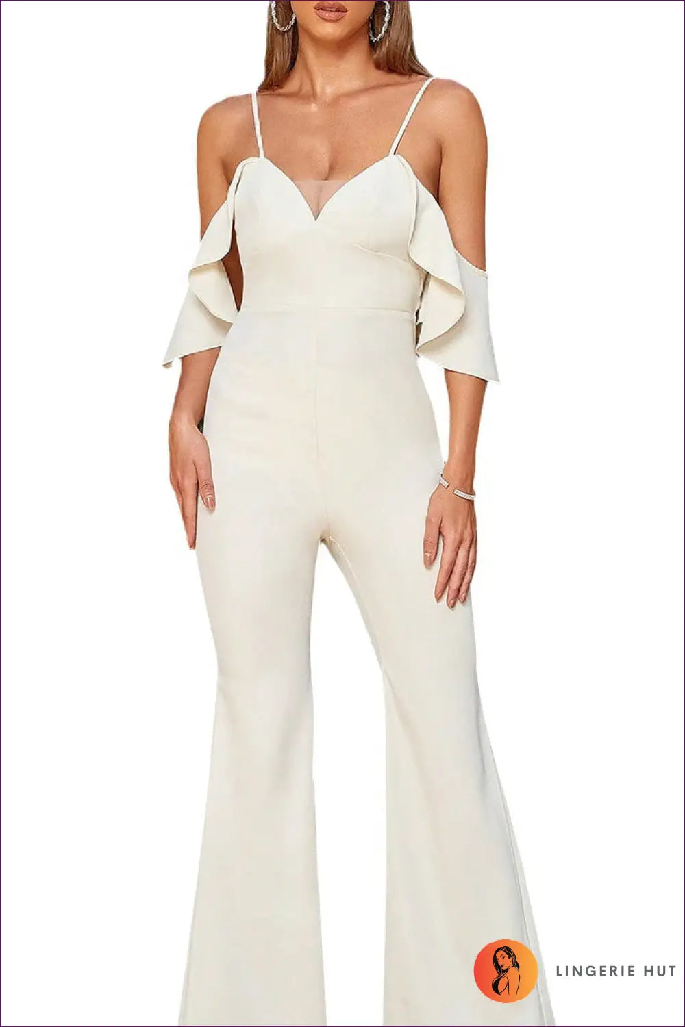 Get Ready For Summer Sophistication With Our Elegant V-neck Jumpsuit! Embrace The Ravishing Ruffles & Flaunt