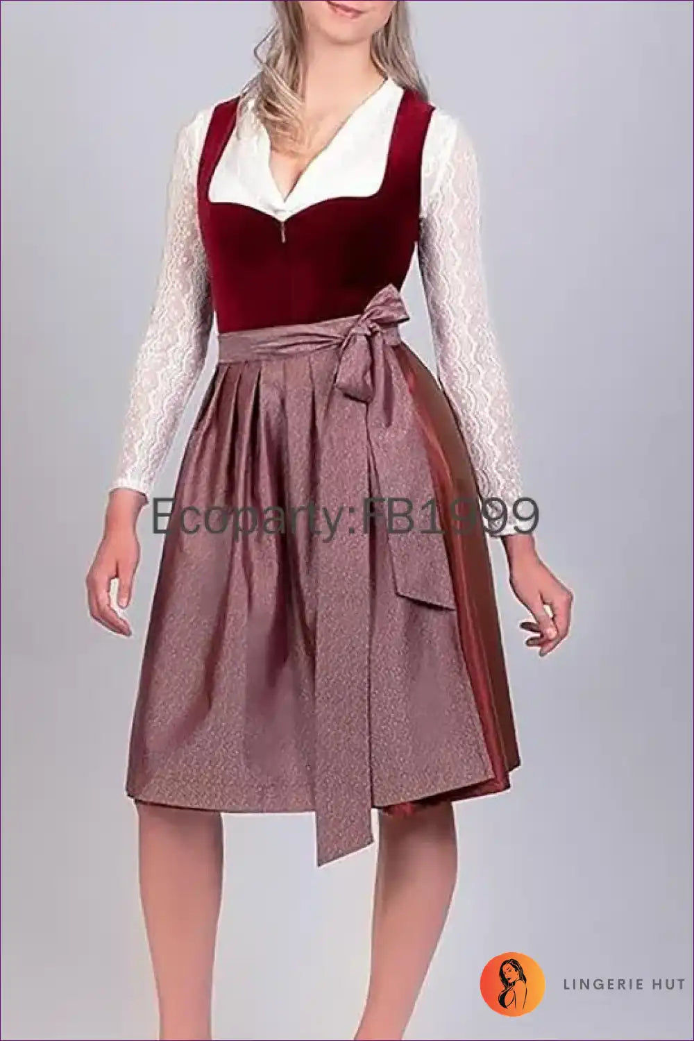 Elegant Velvet Dirndl Dress - Bavarian Luxe for Costume, Oktoberfest