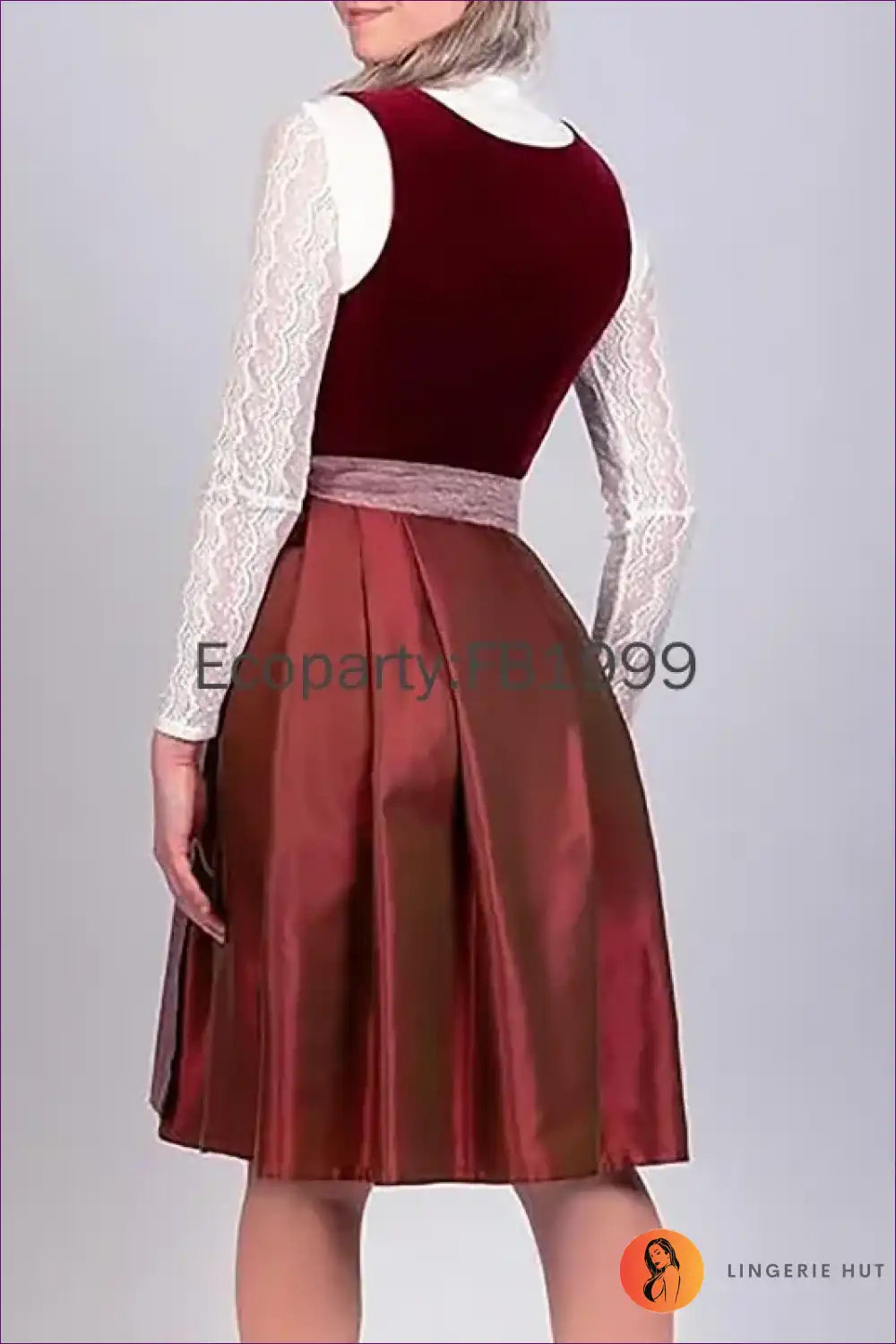 Elegant Velvet Dirndl Dress - Bavarian Luxe for Costume, Oktoberfest