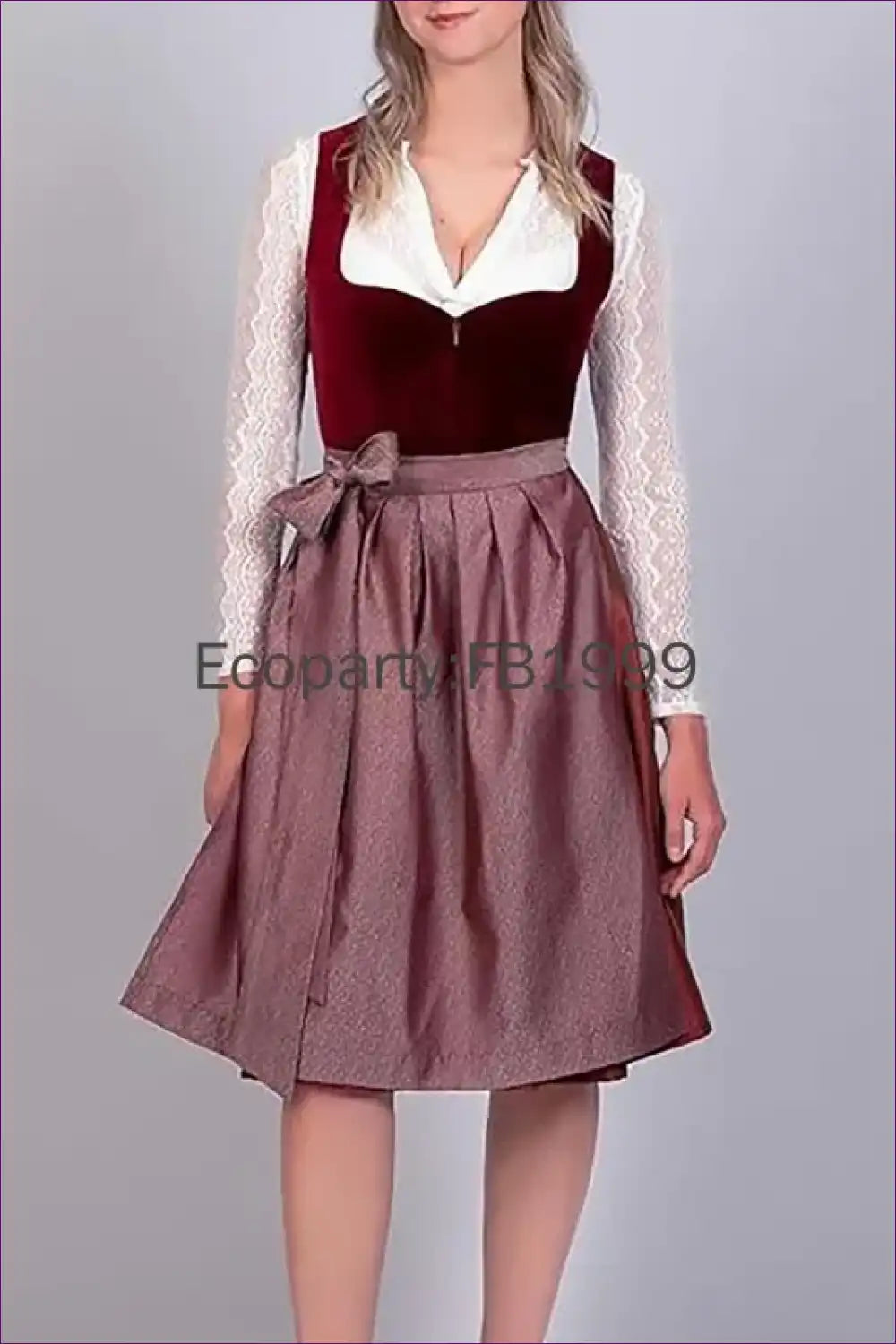 Elegant Velvet Dirndl Dress - Bavarian Luxe for Costume, Oktoberfest