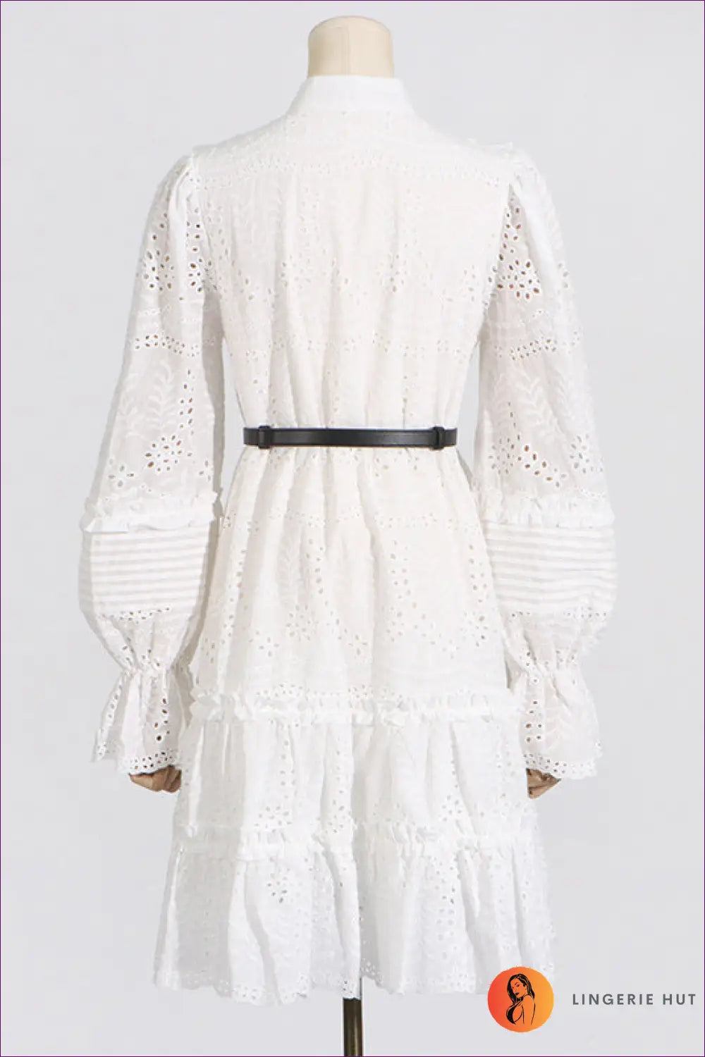 Elegant White Eyelet Mini Dress - Radiate Charm for Boho, Cotton, Dress, Everyday, Glamour