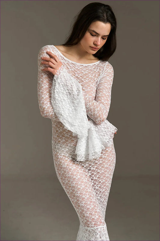 Elegant White Lace Dress - Timeless Allure