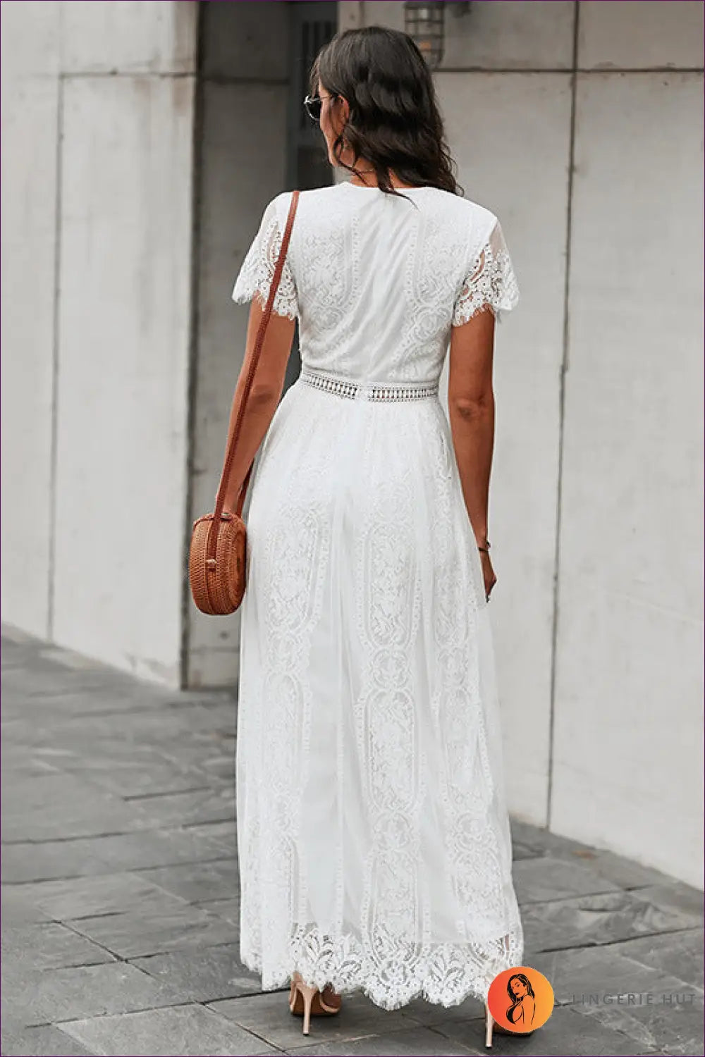 Elegant White Lace Maxi Dress - Timeless Grace for Boho, Casual, Dress, Everyday,