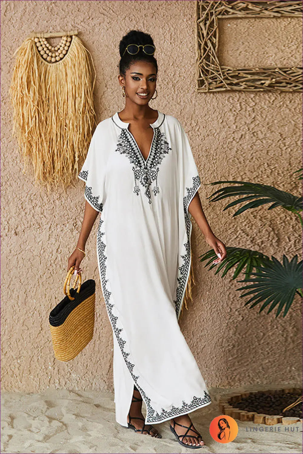 Embroidered Boho Maxi Dress - Effortless Summer Elegance - one Size / White - Dresses - Lingerie Hut - A-line