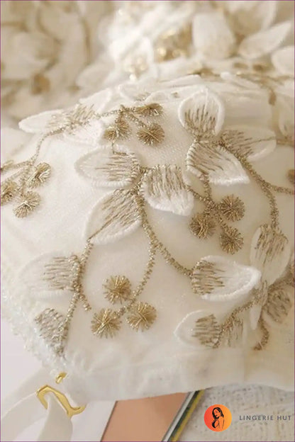 Embroidered Lace Bra Set with Racerback - Modern Feminine Flair for Boudoir, Set, Date Night, Everyday, Floral