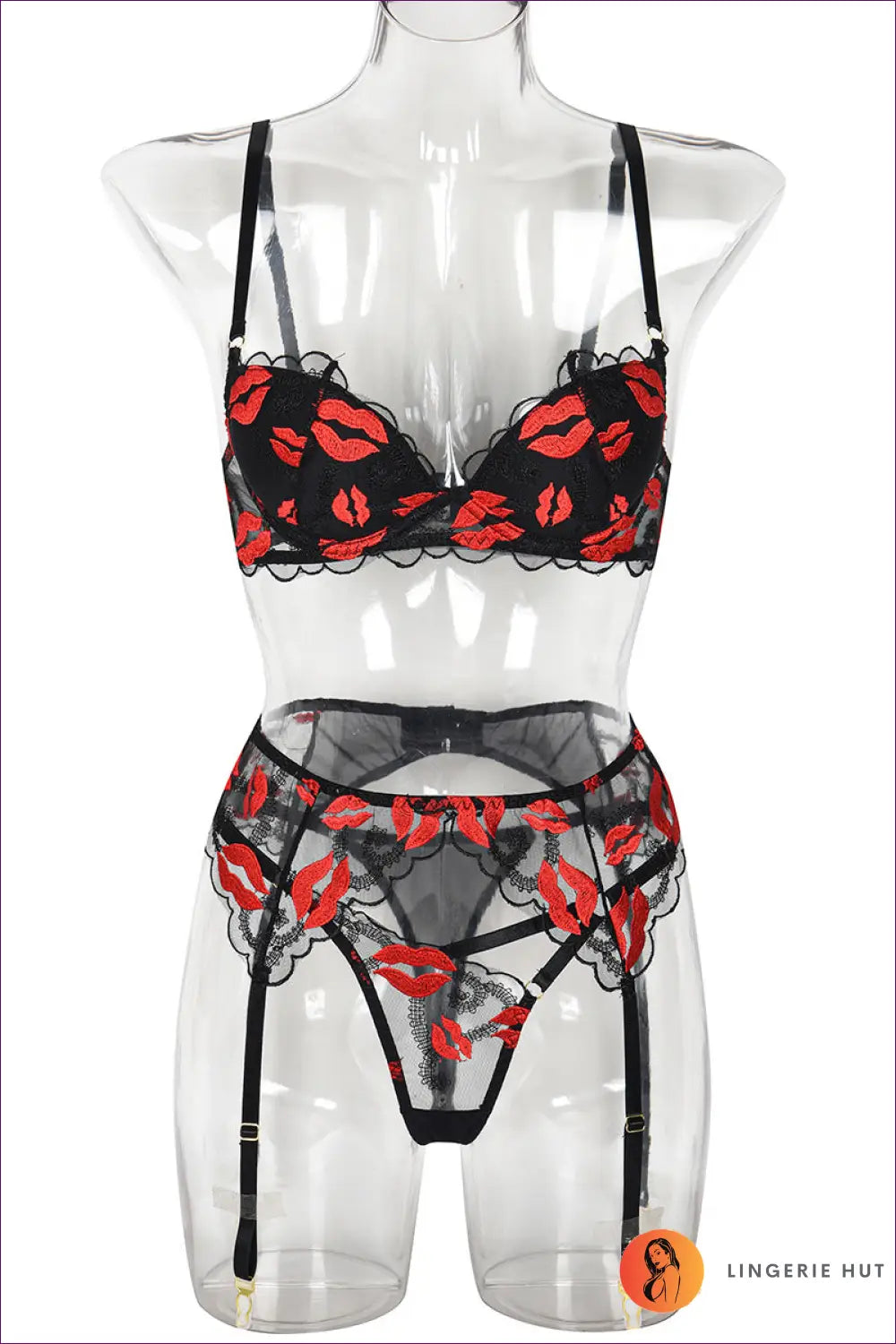 Embroidered Lace Bra Set - Worth a Second Look - s / Black - Date Night • Everyday • Garter • Glamour - Lingerie Hut