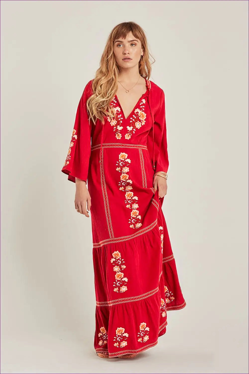 Embroidered Maxi Dress - Effortless Boho Glamour - Dresses - Lingerie Hut - Casual • Cotton • Everyday