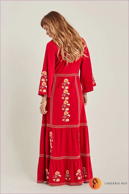 Embroidered Maxi Dress - Effortless Boho Glamour - Dresses - Lingerie Hut - Casual • Cotton • Everyday