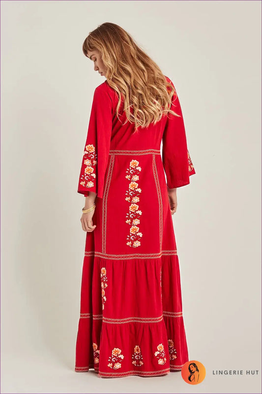 Embroidered Maxi Dress - Effortless Boho Glamour - Dresses - Lingerie Hut - Casual • Cotton • Everyday
