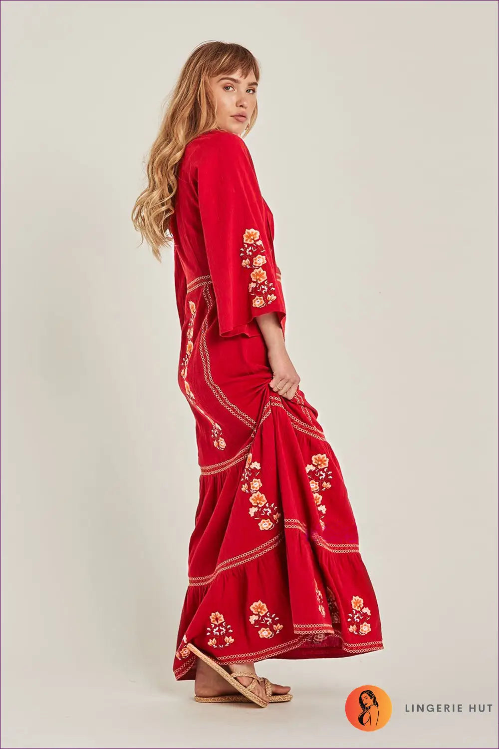 Embroidered Maxi Dress - Effortless Boho Glamour - Dresses - Lingerie Hut - Casual • Cotton • Everyday