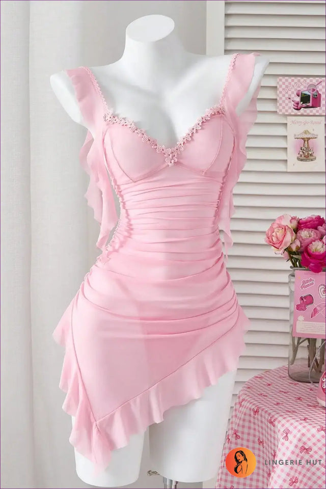 Embroidered Mesh Babydoll Set - Effortless Bedroom Romance