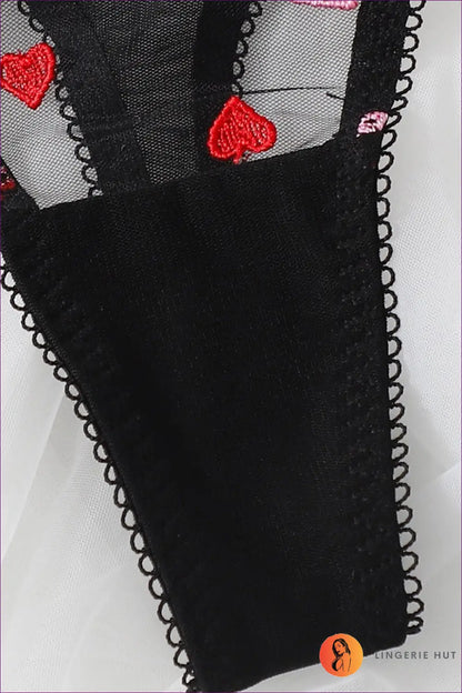 Embroidered Mesh Bra Set - Romantic Evenings Await - Lingerie - Hut - All Season • Boudoir • Date Night • Glamour