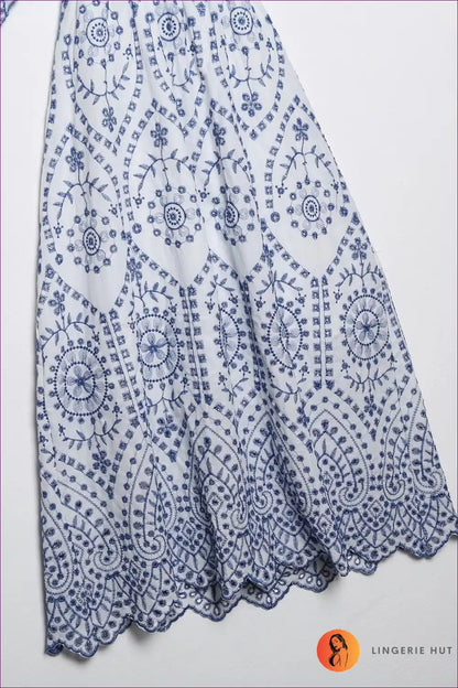 Embroidered Square Neck Midi with Ruffle Sleeves for a Line, Boho, Dress, Dresses, Everyday