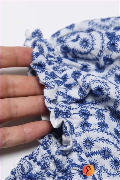 Embroidered Square Neck Midi with Ruffle Sleeves for a Line, Boho, Dress, Dresses, Everyday