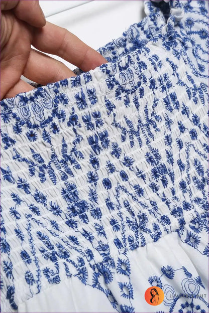 Embroidered Square Neck Midi with Ruffle Sleeves for a Line, Boho, Dress, Dresses, Everyday