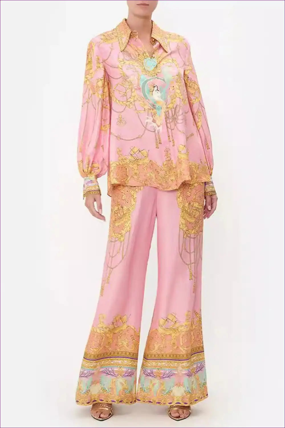 Enchanted Garden Silk Pajama Set - Luxurious Loungewear for Boho, Glamour, Loungewear, Night In, Party